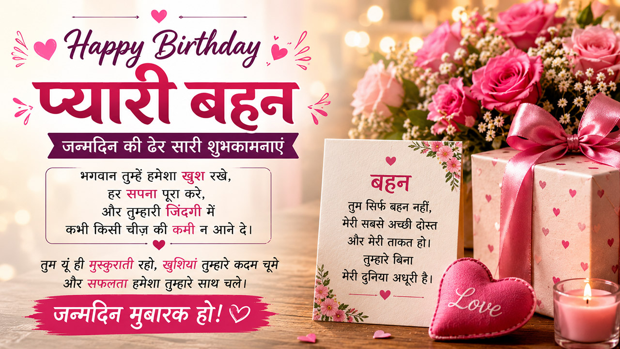 100+ Heart Touching Birthday Wishes for Sister in Hindi Behan ke liye Wishes